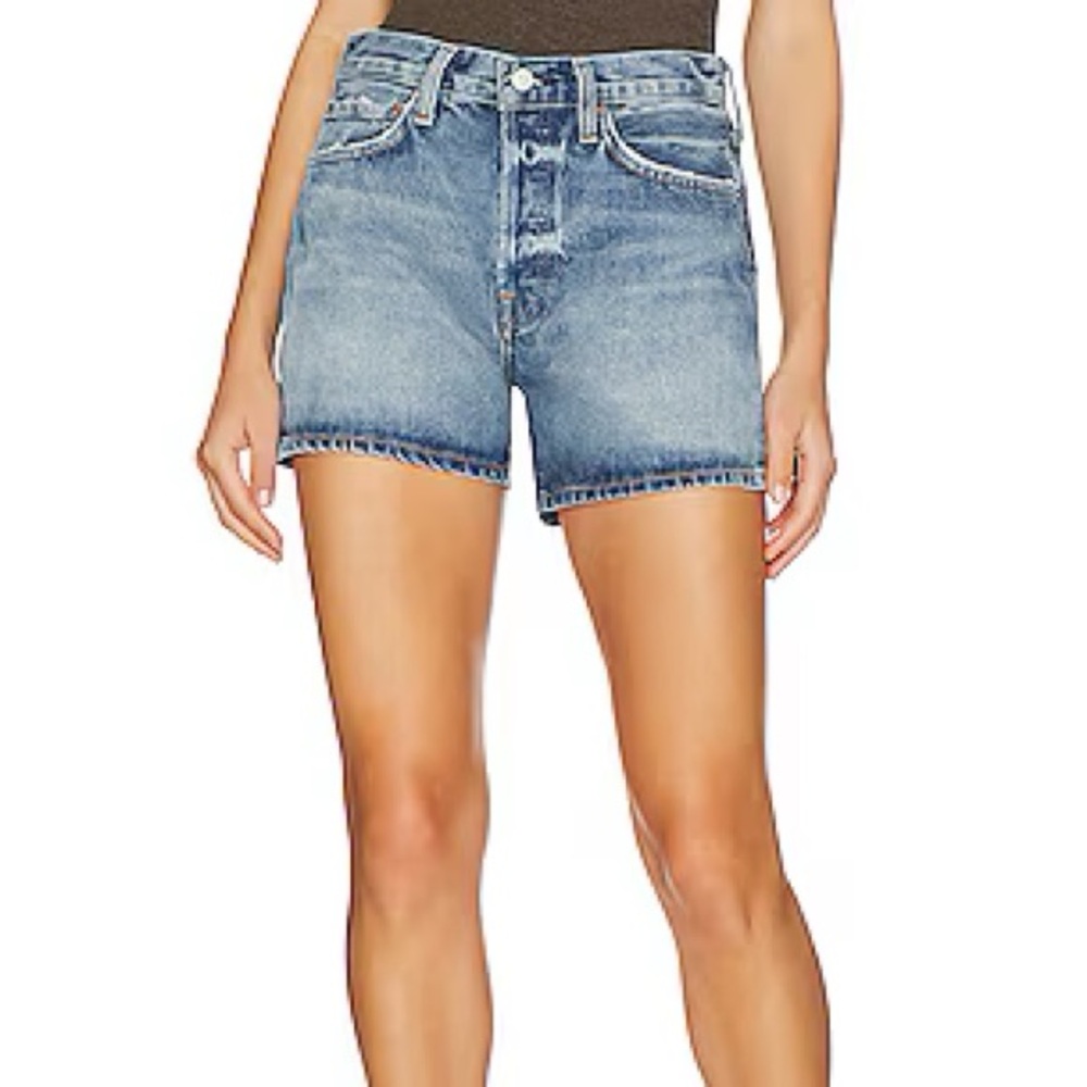 AGOLDE Denim Parker Long High Rise Loose Short in Occurrence
